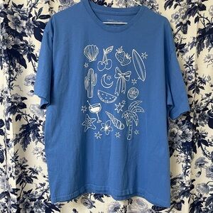 Rebellious One Blue women’s Tee with Fun Graphics